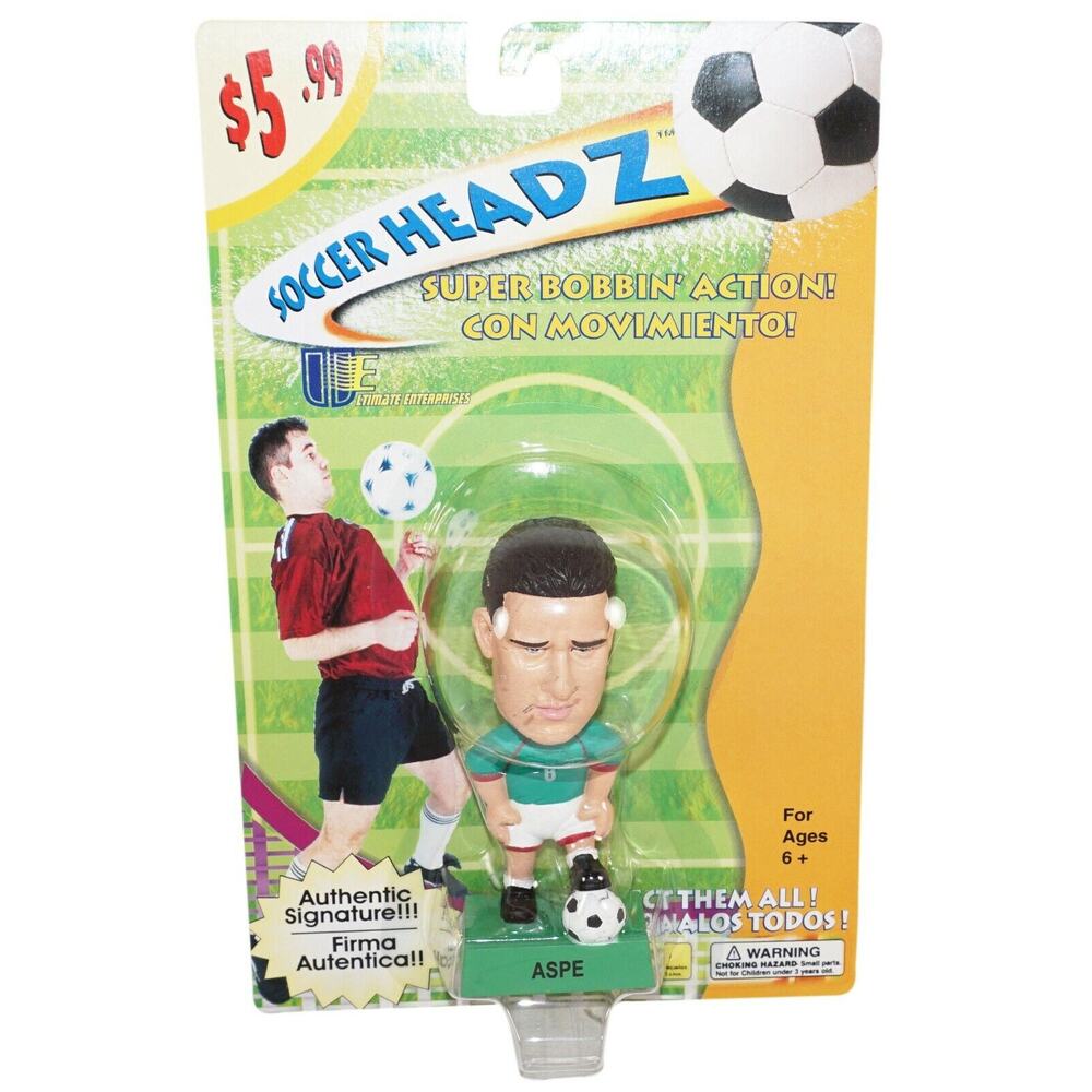 Vintage Alberto Aspe 4" Bobble Toy Figure - Mexico Futbol Soccer Head 2002
